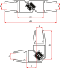 Gelco Set magnetických těsnění pro sklo 6/6mm, 1900mm NDGL04