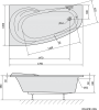 Polysan NAOS L asymetrická vana 170x100x43cm, bílá 98111