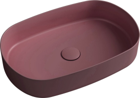 Isvea INFINITY OVAL keramické umyvadlo na desku, 55x36cm, maroon red 10NF65055-2R