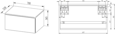 Mereo Ponte, koupelnová skříňka 70 cm, Multidecor, Ořech Pacifik přírodní CN291OPP2