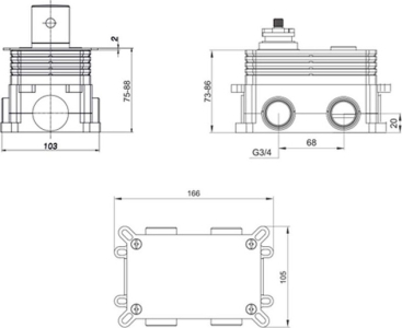 Mereo Sprchová sada s podomítkovou baterií - 3 cestná - oválný kryt CB60157TB4