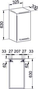 Mereo Bino koupelnová skříňka horní 63 cm, levá, Multidecor, Jasan horský CN695JASH