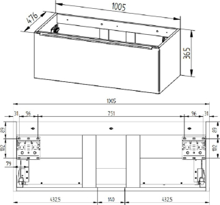 Mereo Mereo Mailo, koupelnová skříňka 101 cm, dub Riviera, chrom madlo CN527S