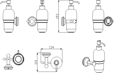 Sapho ASTOR dávkovač mýdla, 300 ml, keramika, chrom 1325-19