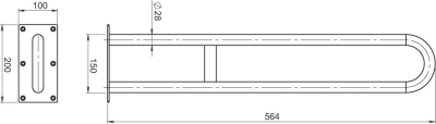 Novaservis Madlo dvojité pevné 564 mm leštěná nerez R6660,44