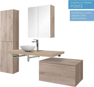 Mereo Ponte, koupelnová skříňka 70 cm, Multidecor, Light Rock Hickory CN291LRH1