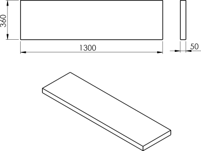 Sapho AVICE deska 130x36cm, cement AV1367