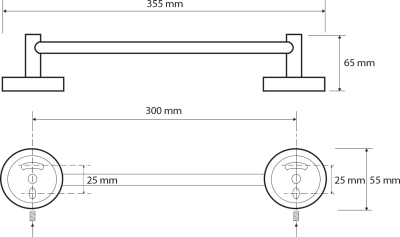 Sapho X-ROUND E držák ručníků 300x65mm, chrom XR406