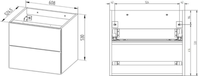 Mereo Ponte, koupelnová skříňka 61 cm, Multidecor, Arktická šedá CN290SARS1