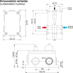 Mereo Vanový set Sonáta s dvoucestnou podomítkovou bateríí CB650VS1