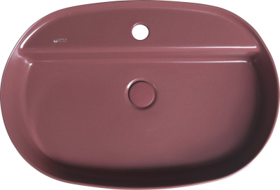 Isvea INFINITY OVAL keramické umyvadlo na desku, 60x40cm, maroon red 10NF65060-2R