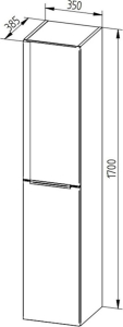 Mereo Mailo, koupelnová skříňka vysoká 170 cm, chrom madlo, Multidecor, Ořech Pacifik přírodní CN594LPOPP2