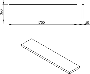 Sapho AVICE deska 170x36cm, dub Rover AV1764