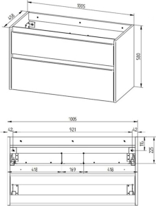 Mereo Opto, koupelnová skříňka 101 cm, Multidecor, White Loft Pine CN992SWLP1