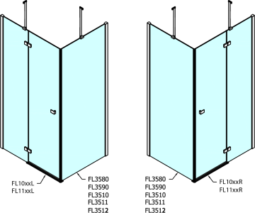 Polysan FORTIS obdélníkový sprchový kout 1000x1200 mm, R varianta FL1010RFL3512