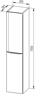 Mereo Mailo, koupelnová skříňka vysoká 170 cm, černé madlo, Multidecor, Dub Kronberg světlý CN594LPBDKRS