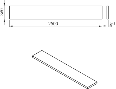 Sapho AVICE deska 250x36cm, old wood AV2568