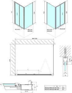 Polysan DEEP obdélníkový sprchový kout 1000x900mm L/P varianta, čiré sklo MD1910MD3316