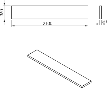 Sapho AVICE deska 210x36cm, old wood AV2168