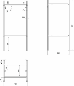 Sapho PUNO podstavec pod umyvadlo 400x820x360mm, zlato mat SKA570-5