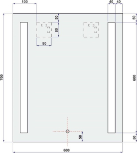 Mereo Zrcadlo 60x70 cm s LED osvětlením CN697