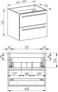 Mereo Bino, koupelnová skříňka 81 cm, bílá/dub CN671S