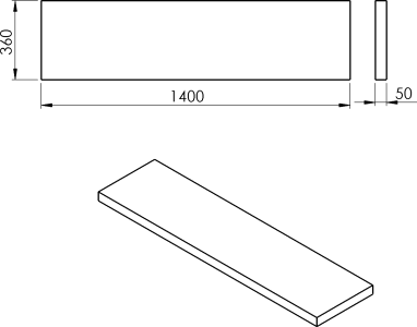 Sapho AVICE deska 140x36cm, dub tmavý AV14611