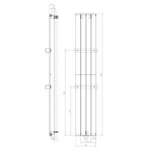 Sapho COLONNA otopné těleso 298x1800 mm břidlice s texturou IR144