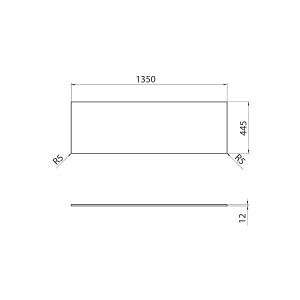 Sapho Deska Rockstone 1350x12x445mm, bílá mat DTR135-0101