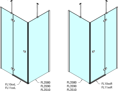 Polysan FORTIS obdélníkový sprchový kout 1400x800 mm, R varianta FL1114RFL3580