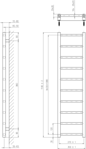 Sapho METRO LIGHT otopné těleso 300x1140 mm, černá mat IR444TB