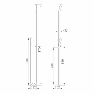 Sapho DUOPASSO elektrický sušák ručníků s časovačem, 122x1700mm, 45 W, zlato mat ER830