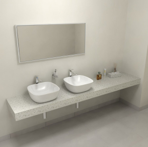 Sapho TAILOR rockstone deska 230x50 cm, provedení límce L TR230L