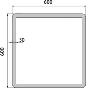 Nimco OBDELNÍKOVÁ - OBLÉ ROHY LED zrcadlo 600x600 ZP 19066