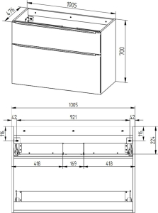 Mereo Mailo, koupelnová skříňka 101cm, antracit, chrom madlo CN532S