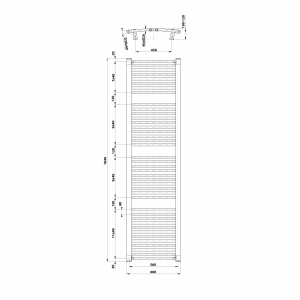 Aqualine ORBIT otopné těleso s bočním připojením 600x1850 mm, bílá ILO86T