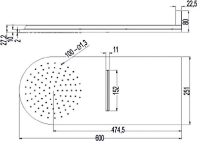 Mereo Sprchová sada s  podomítkovou  baterií - 3-cestná - kulatý kryt CB60157B1