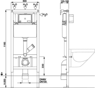 Mereo WC komplet pro sádrokarton s příslušenstvím MM02SETR