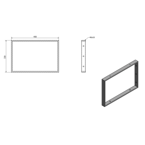 Sapho Podpěrná konzole 490x330x40mm, lakovaná ocel, bílá mat, 1 ks 30371