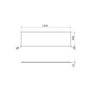 Sapho Deska Rockstone 1554x12x445mm, bílá mat DTR155-0101