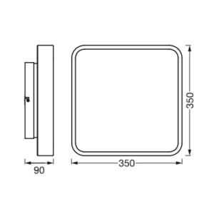 LEDVANCE ORBIS BACKLIGHT stropní svítidlo, 350x350mm, WIFI RGB+stmívatelné, 2800lm, 28W, bílá AC314090055