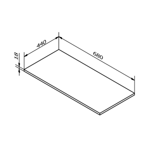 Sapho Deska DTDL 680x18x440mm, dub stříbrný DT068-1111