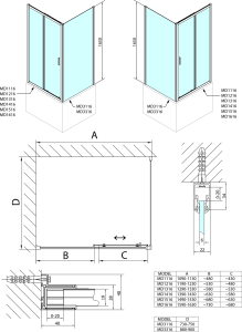 Polysan DEEP obdélníkový sprchový kout 1200x900mm L/P varianta, čiré sklo MD1216MD3316