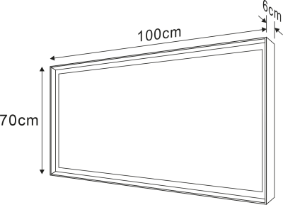 Sapho SORT zrcadlo s LED osvětlením 100x70cm, černá mat ST100