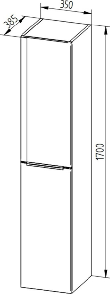 Mereo Mailo, koupelnová skříňka vysoká 170 cm, černé madlo, Multidecor, Jasan horský CN594LPBJASH