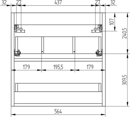 Mereo Leny, koupelnová skříňka s keramickým umyvadlem 60 cm, bíla CN811