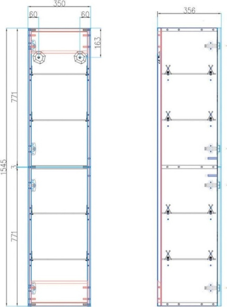 Mereo Siena, koupelnová skříňka 155 cm vysoká, L/P, černá mat CN444LP