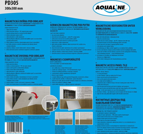 Aqualine Magnetická dvířka pod obklady 300x300 PD305