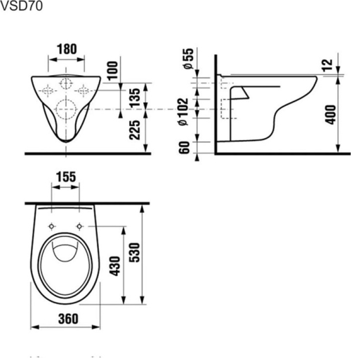 Mereo WC závěsný klozet VSD70 (H8206400002431)