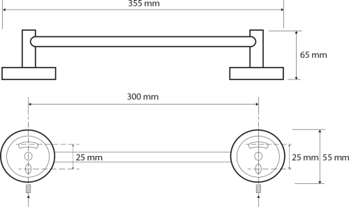 Sapho X-ROUND E držák ručníků 300x65mm, chrom XR406